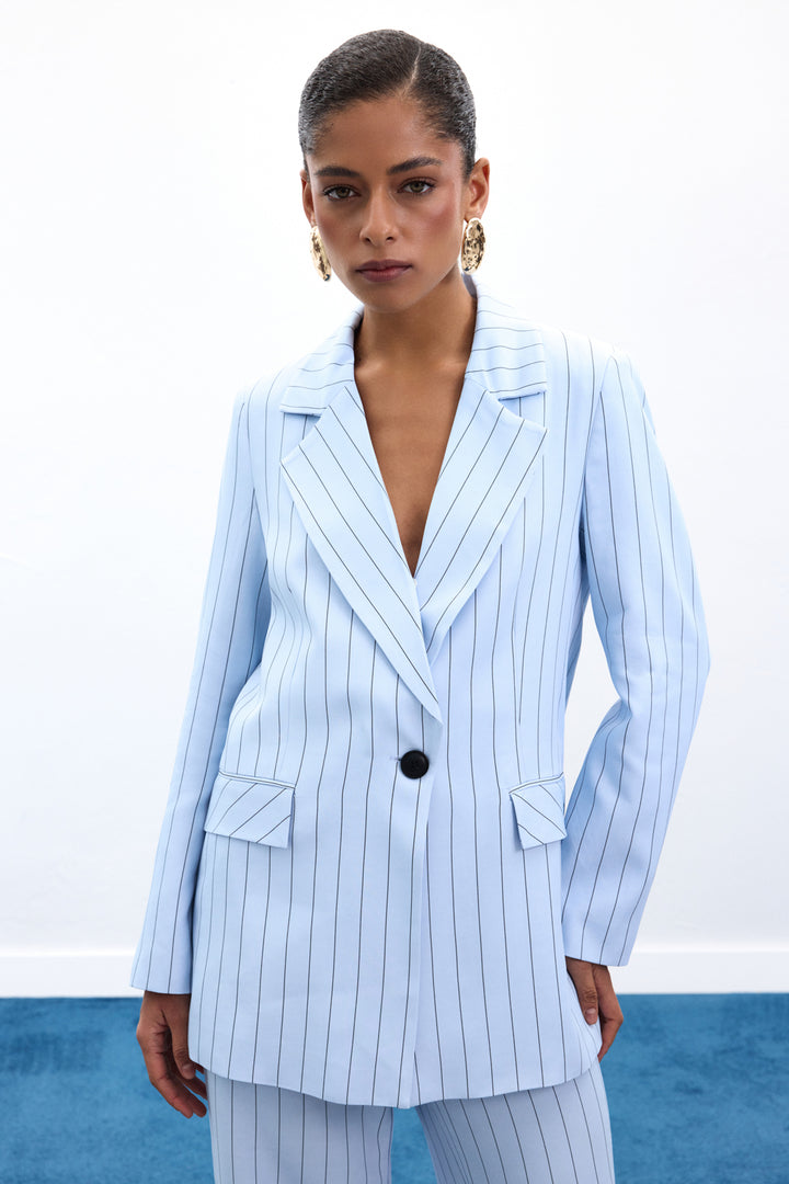 Sateen Veste Rayée Rina - bebe Bleu