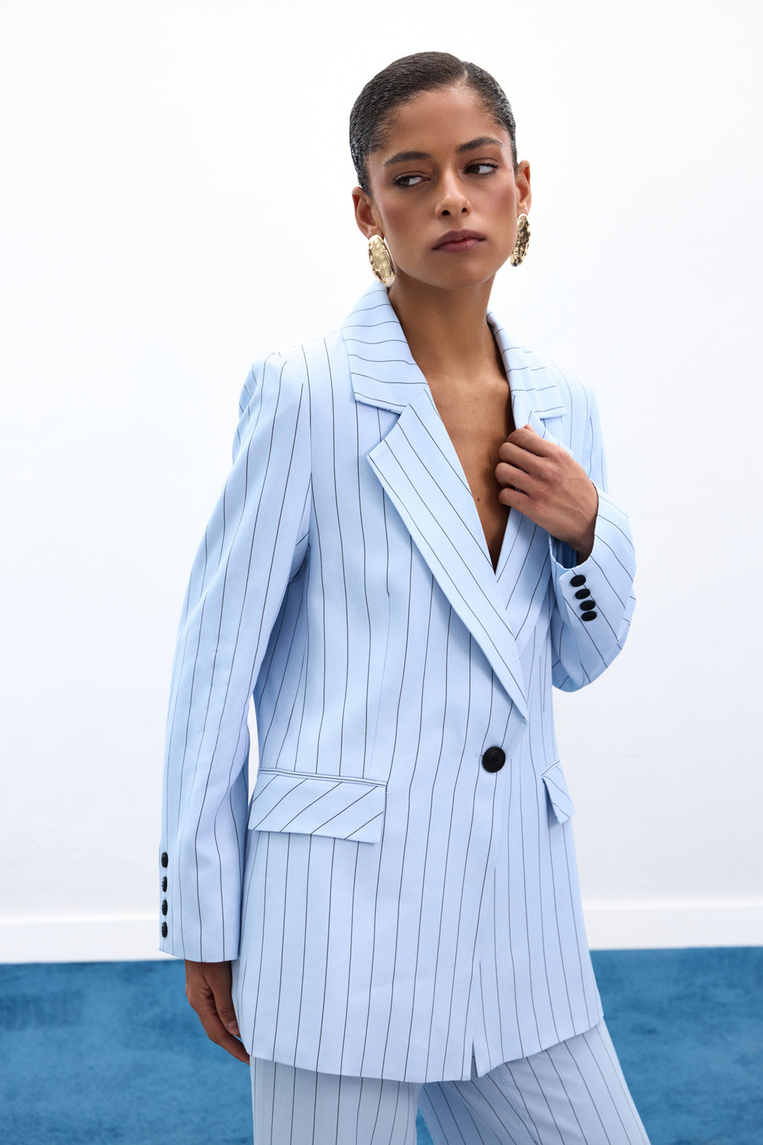 Sateen Veste Rayée Rina - bebe Bleu