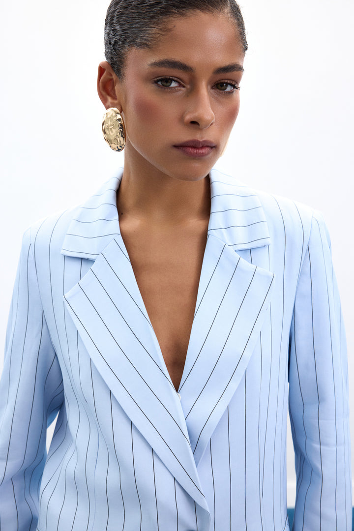 Sateen Veste Rayée Rina - bebe Bleu