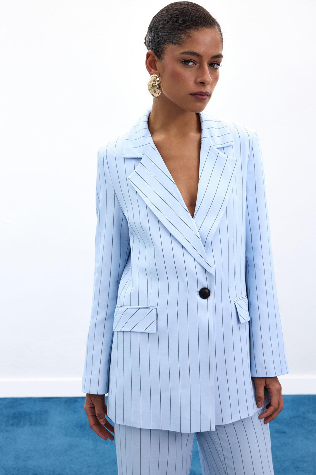 Sateen Veste Rayée Rina - bebe Bleu