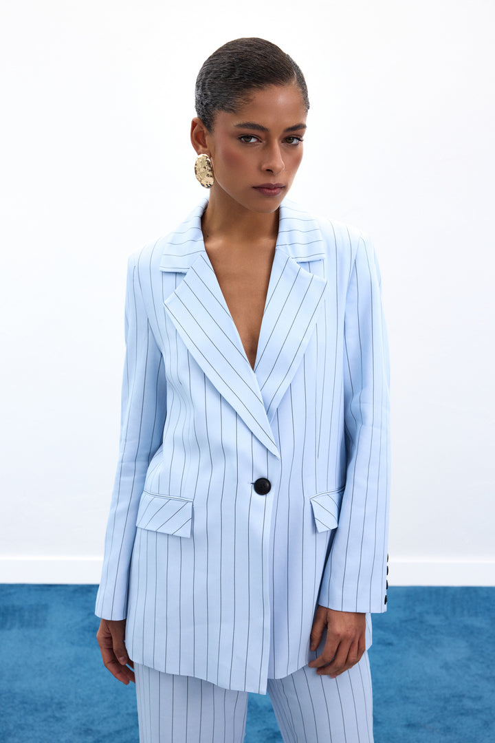Sateen Veste Rayée Rina - bebe Bleu