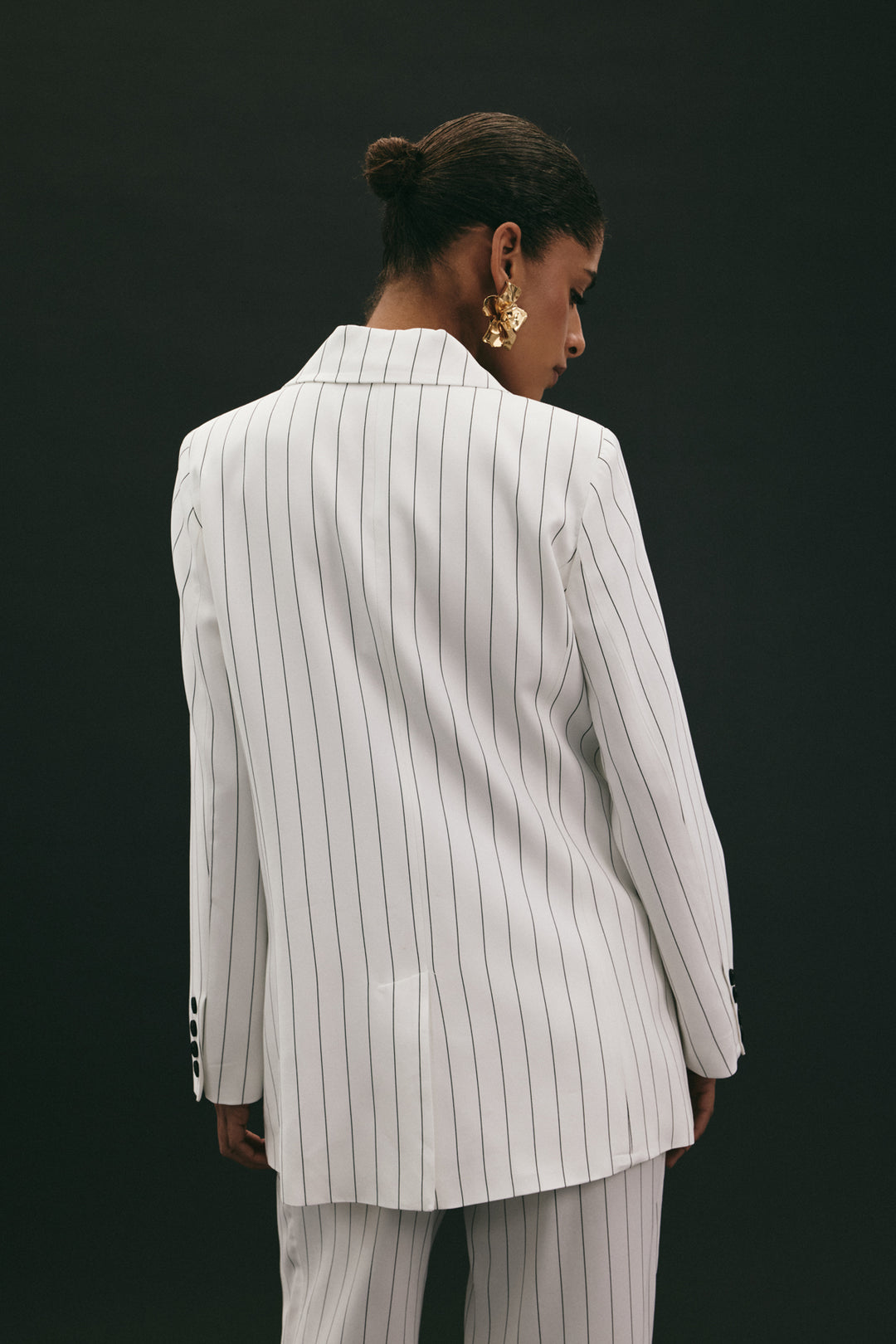 Sateen Veste rayée Rina - Écru