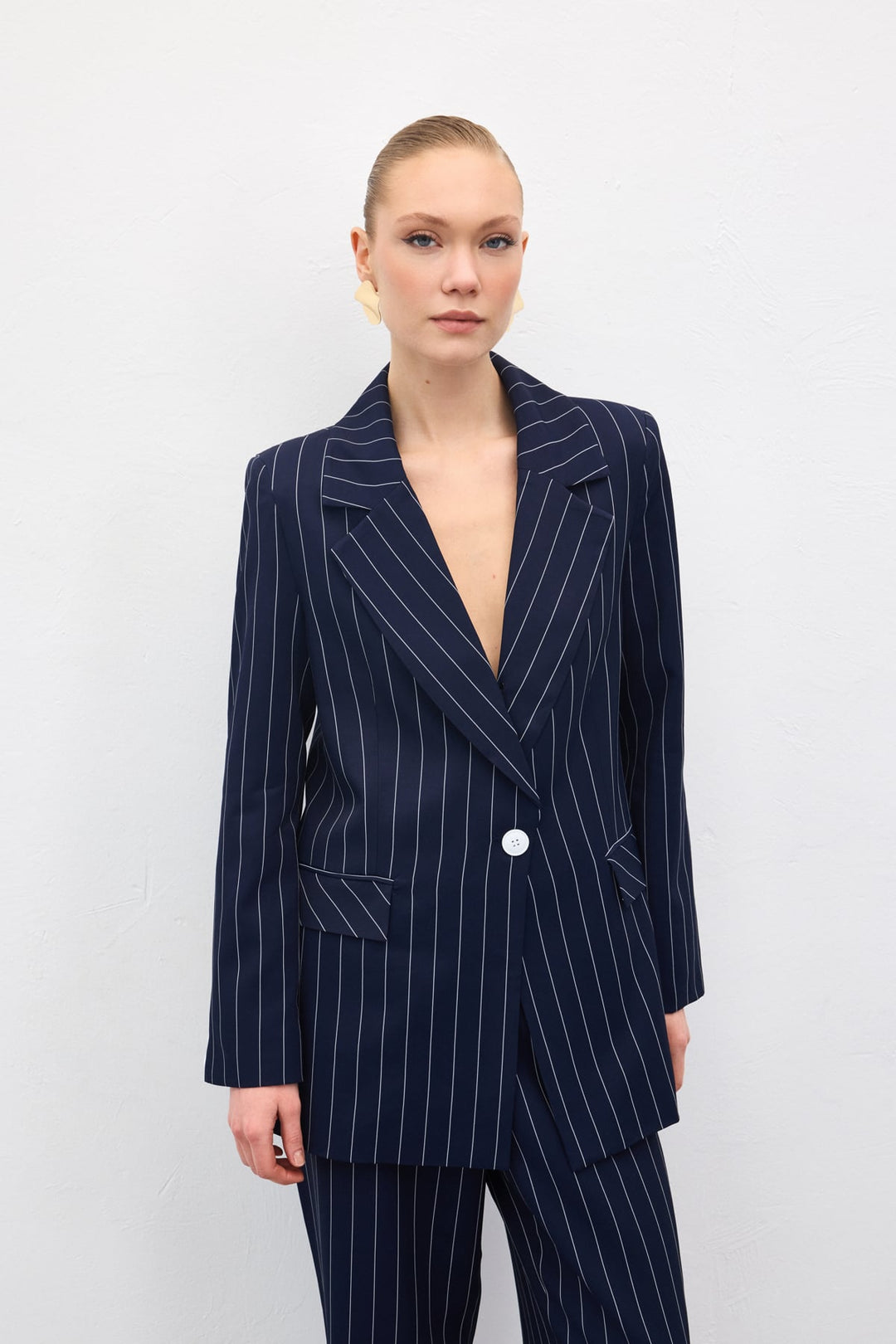 Sateen Veste rayée Rina - Bleu marine