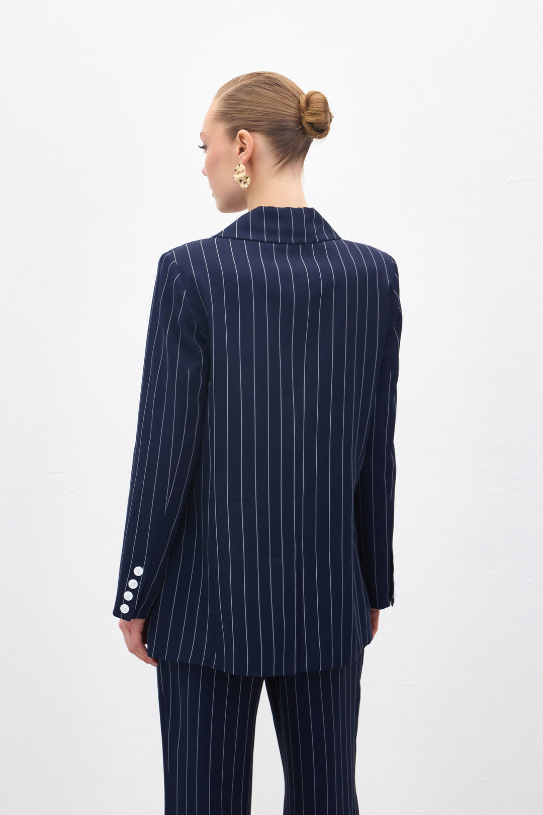 Sateen Veste rayée Rina - Bleu marine