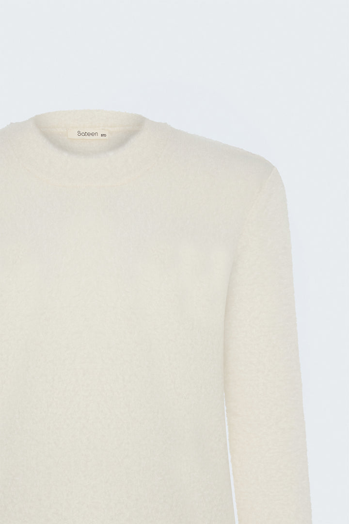 Sateen Tricot à poils - Écru