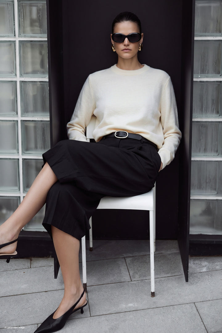 Sateen Tricot à poils - Écru