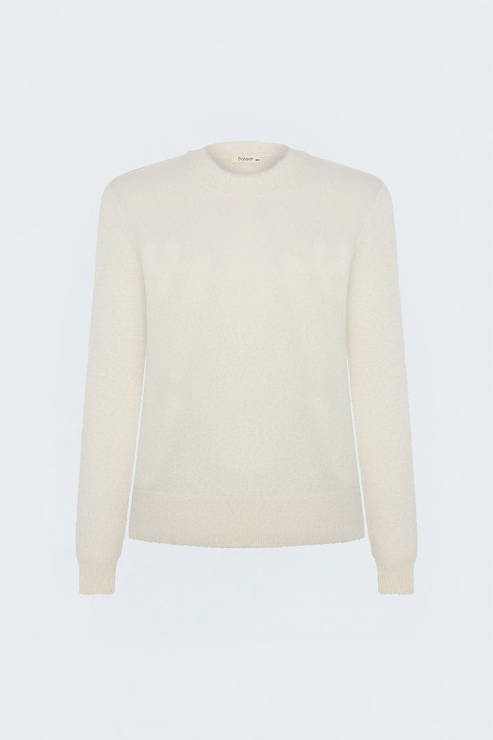 Sateen Tricot à poils - Écru