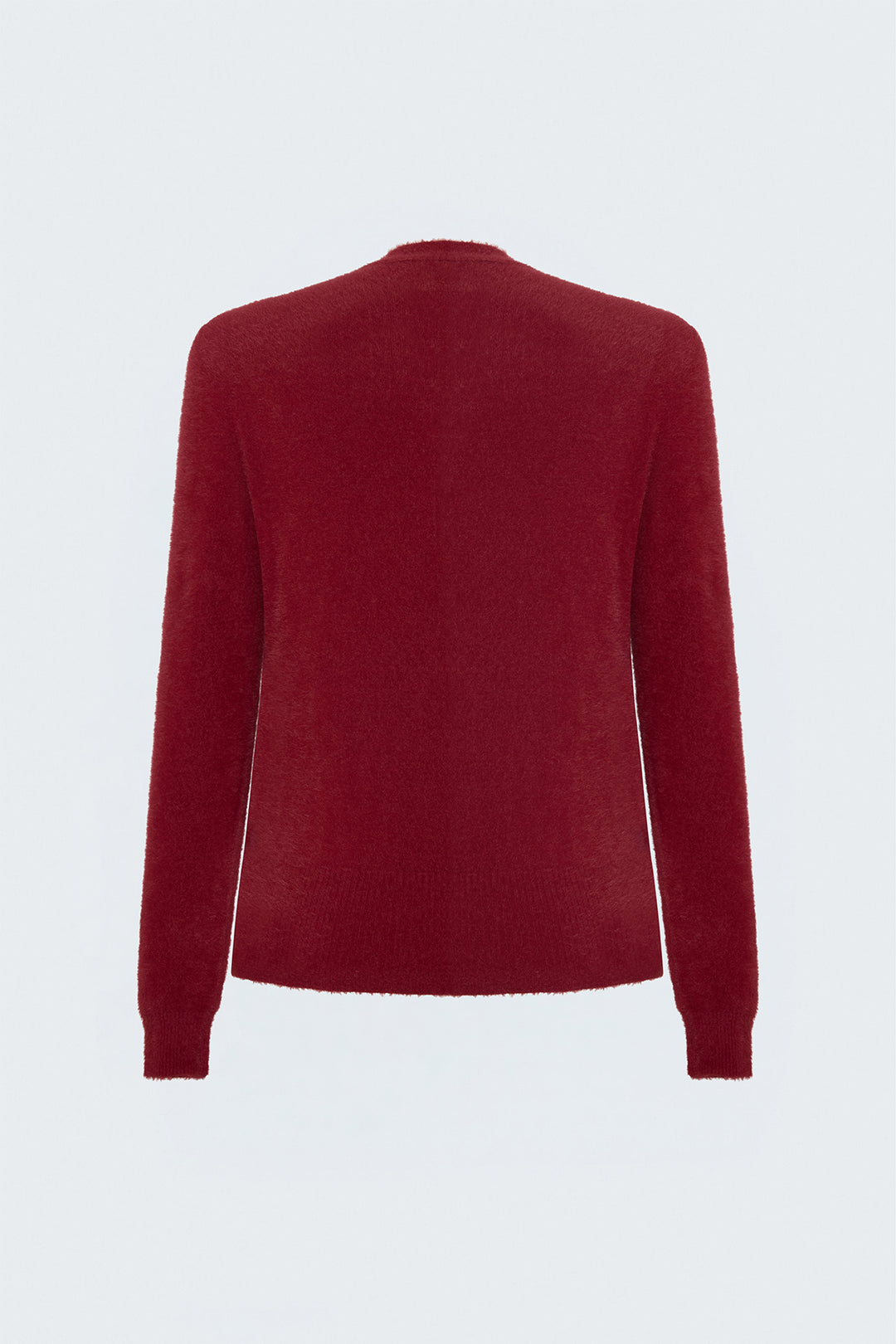 Sateen Pull en V avec barbe - Rouge