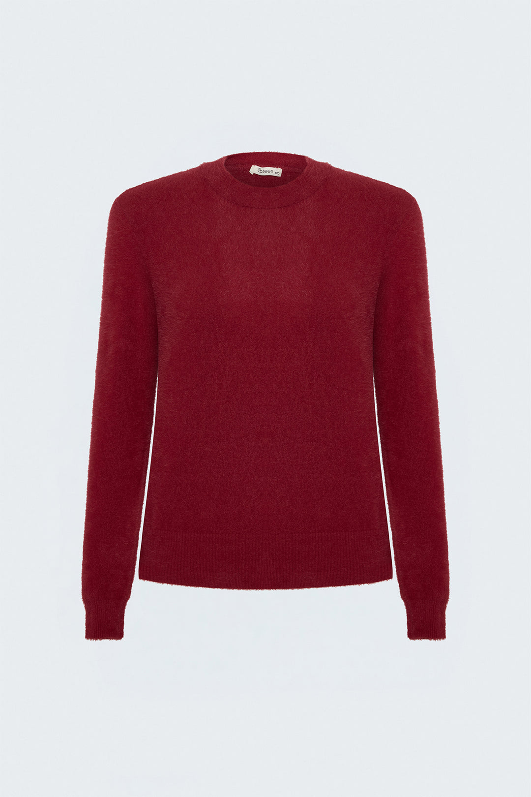 Sateen Pull en V avec barbe - Rouge