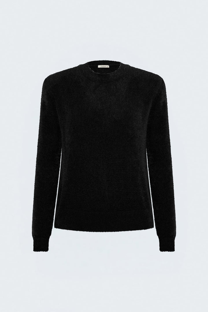 Sateen Tricot à poils - Noir
