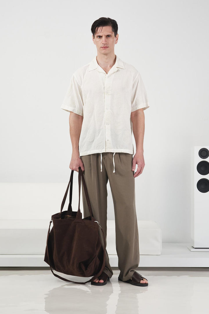 Giesto Chemise beige à motifs foulard - Beige
