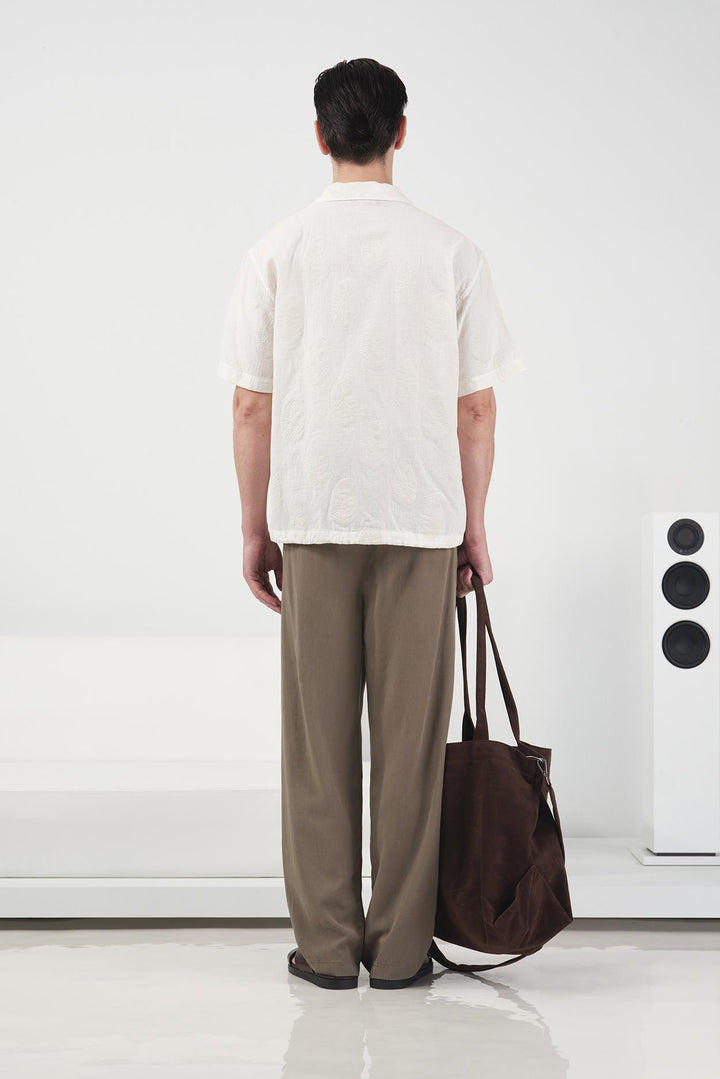 Giesto Chemise beige à motifs foulard - Beige