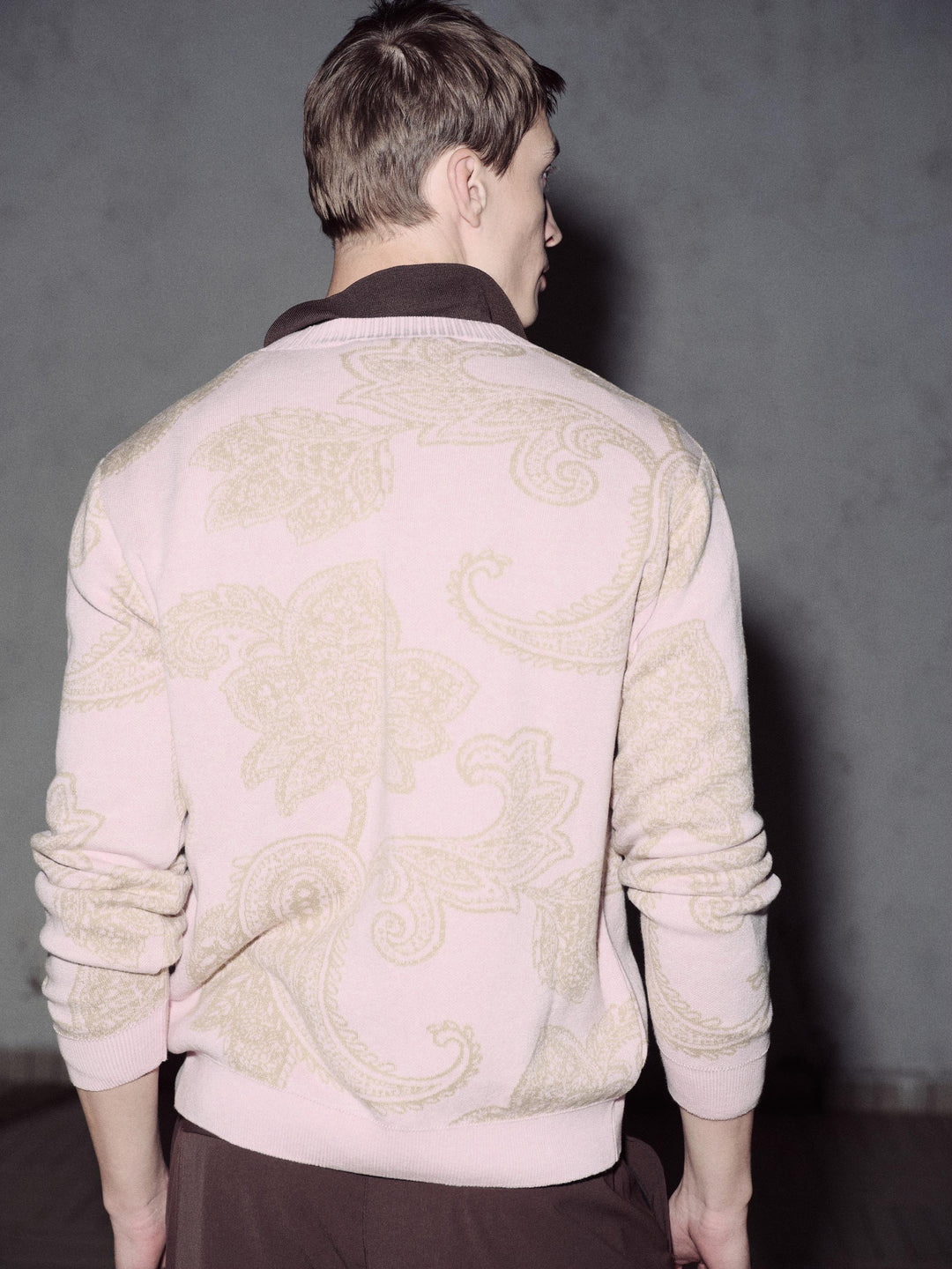 Giesto Gilet en Tricot Rose avec Motif Écharpe - Rose