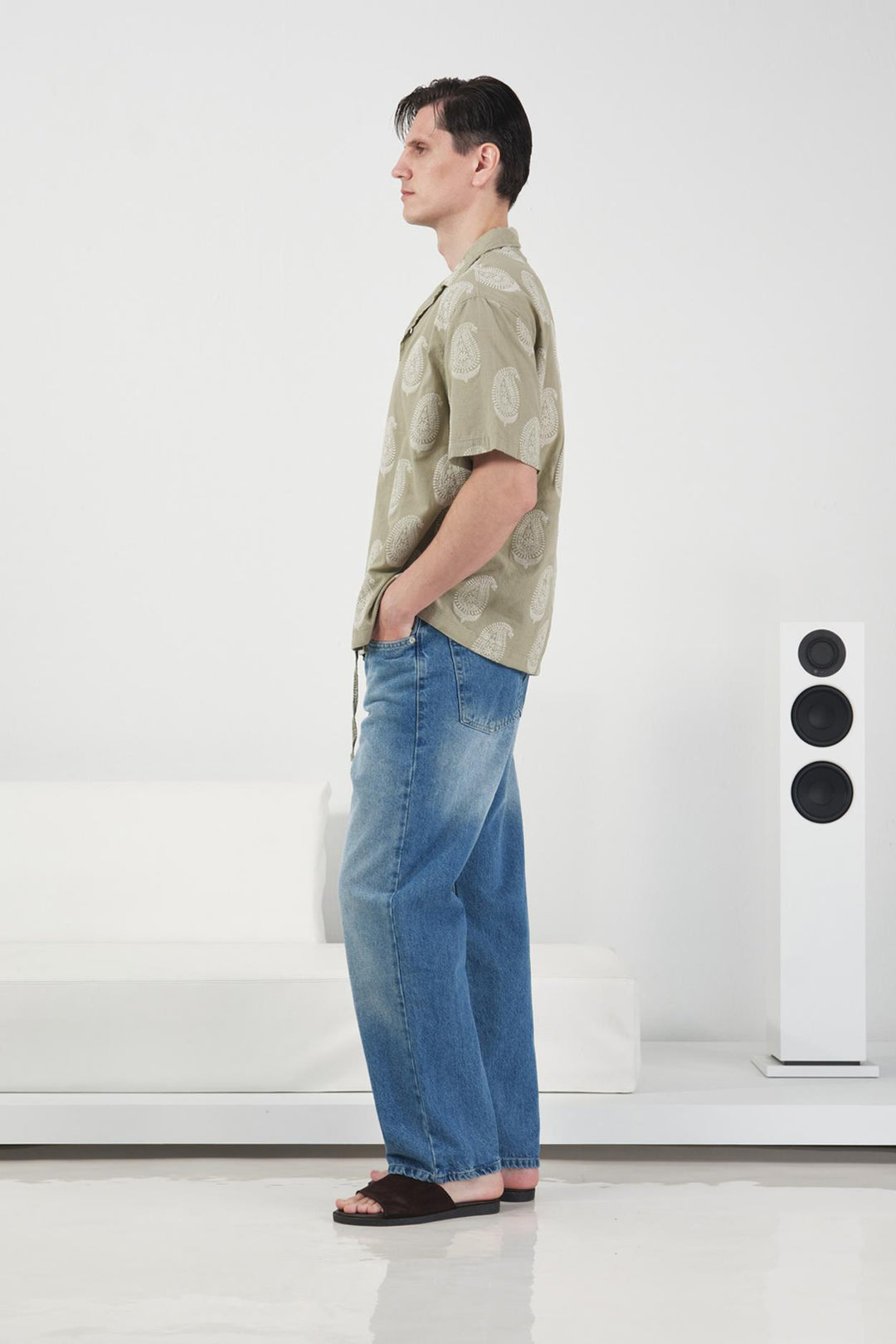 Giesto Chemise kaki à motifs foulard - Kaki