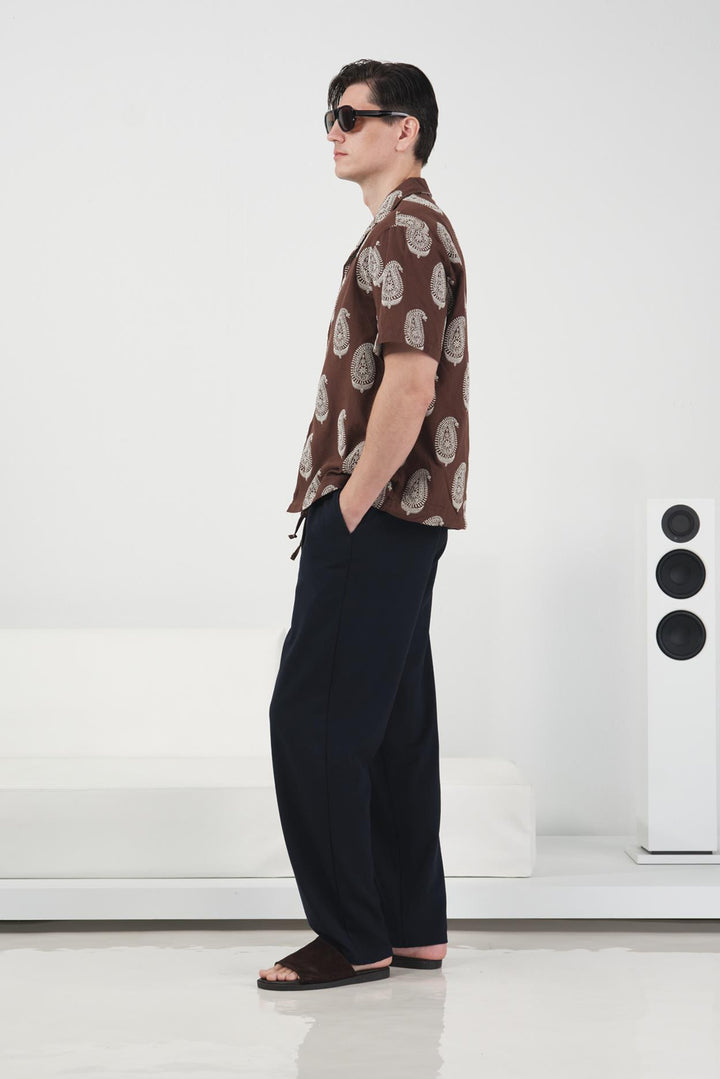 Giesto Chemise marron à motif foulard - Marron