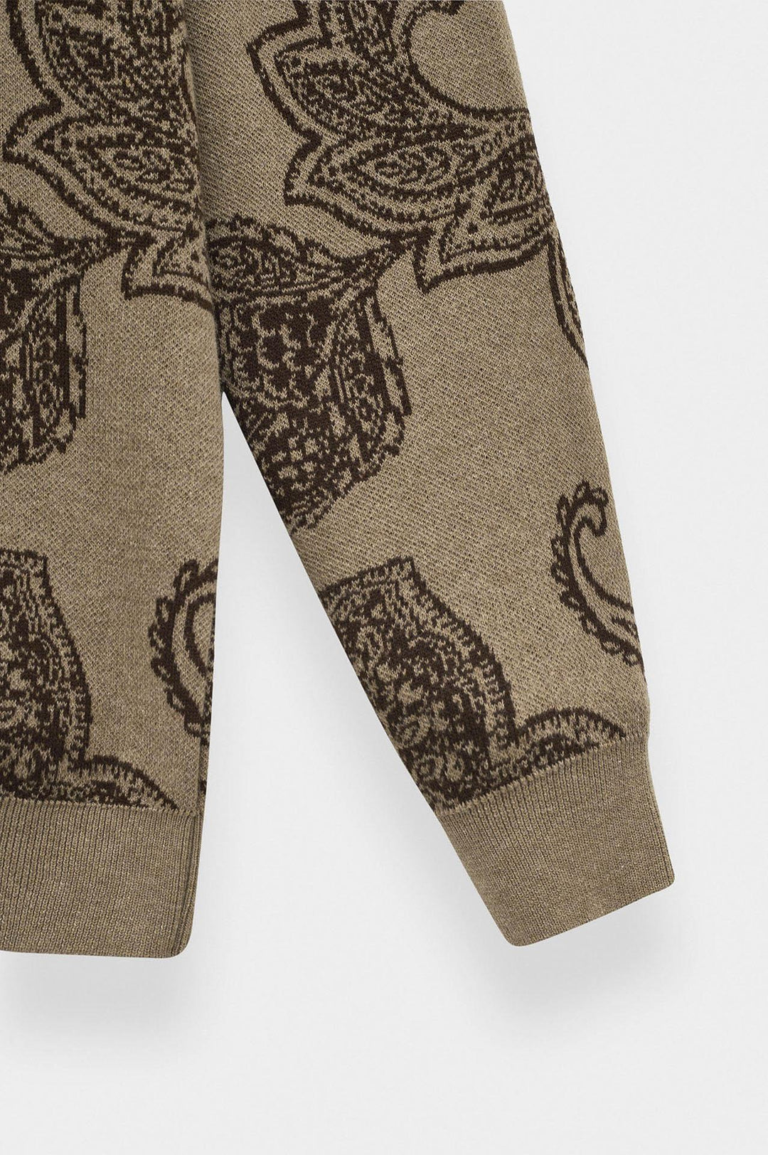 Giesto Gilet en tricot marron à motif châle - Marron