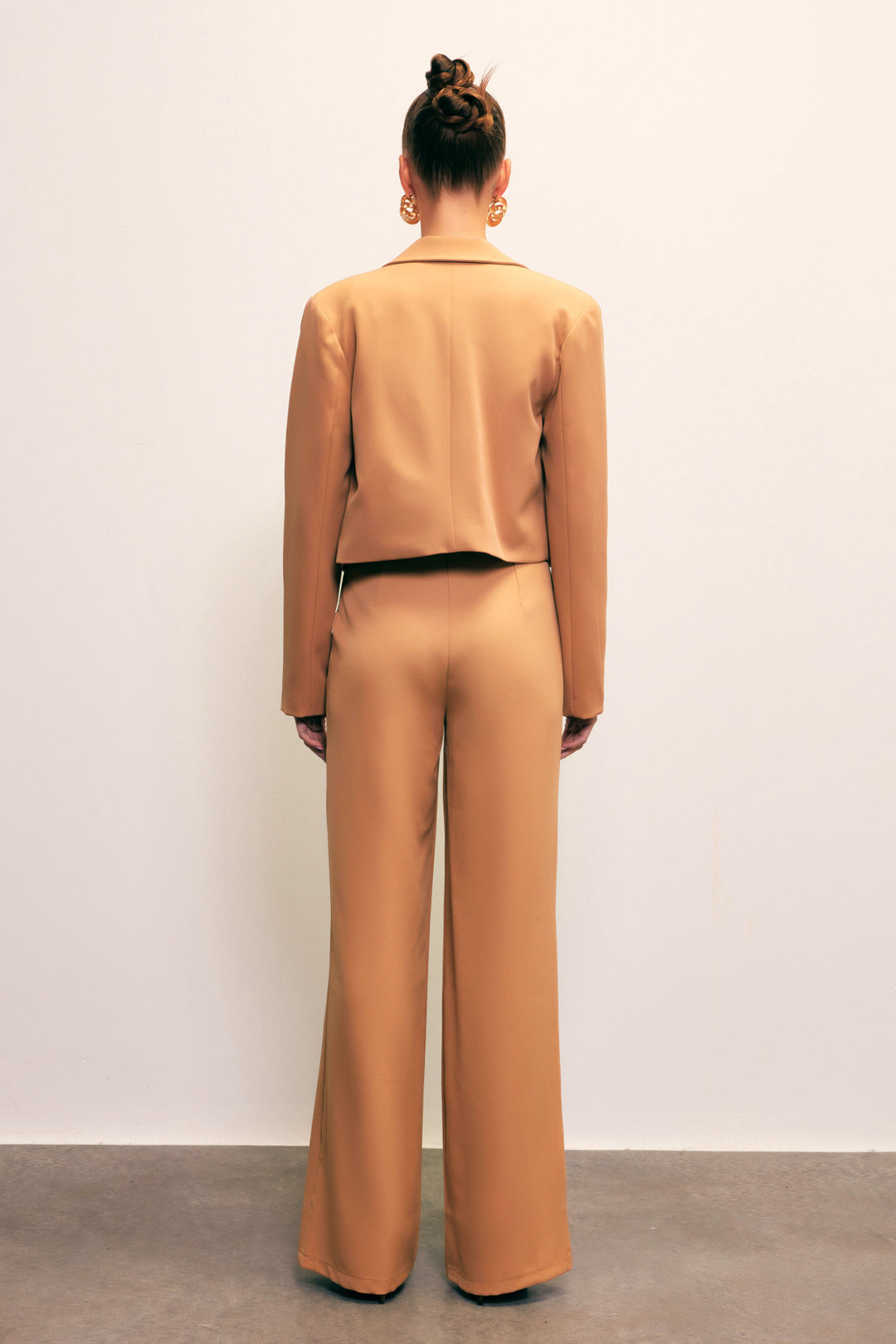 Sateen Veste courte à col châle - camel