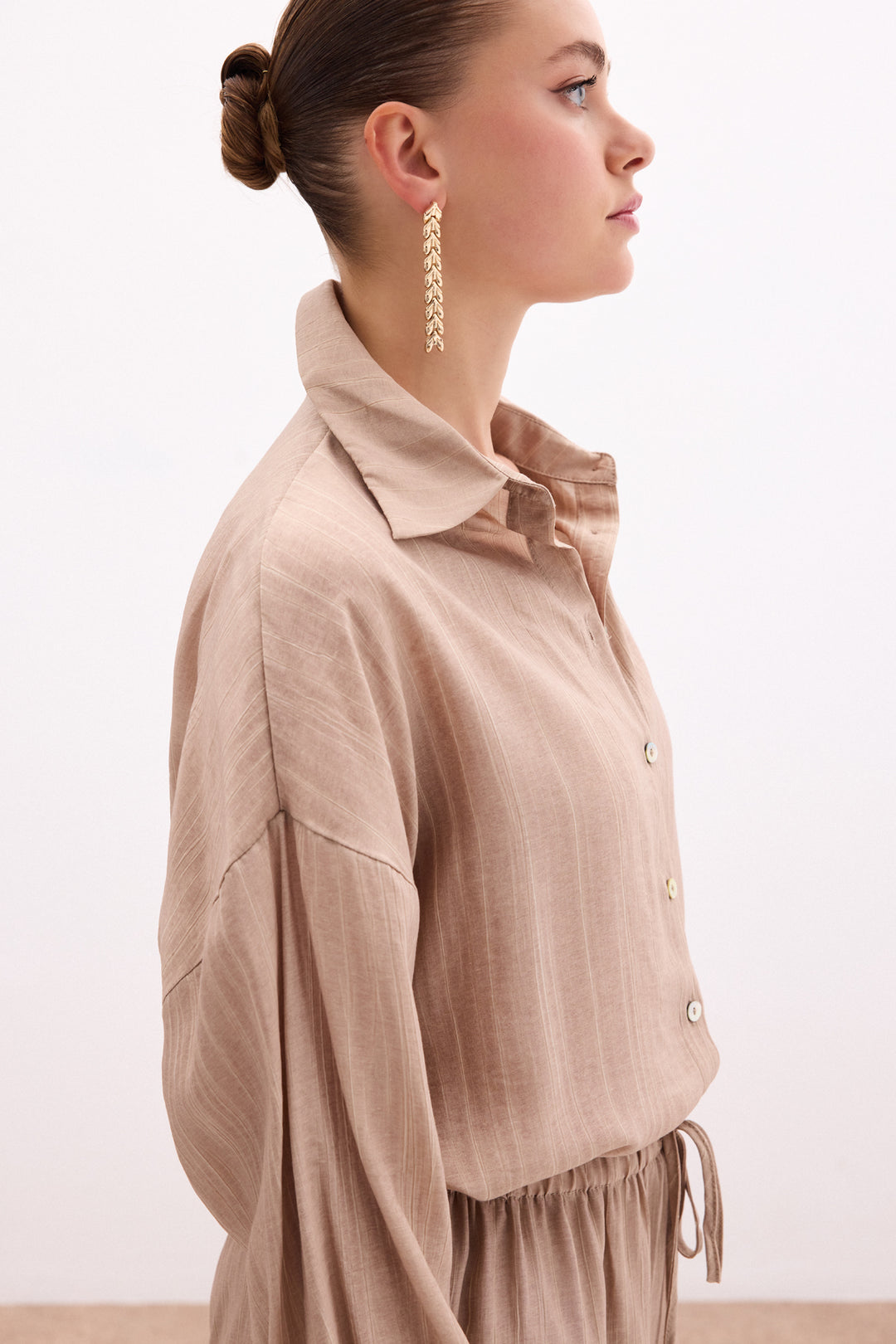 Sateen Chemise ample - camel