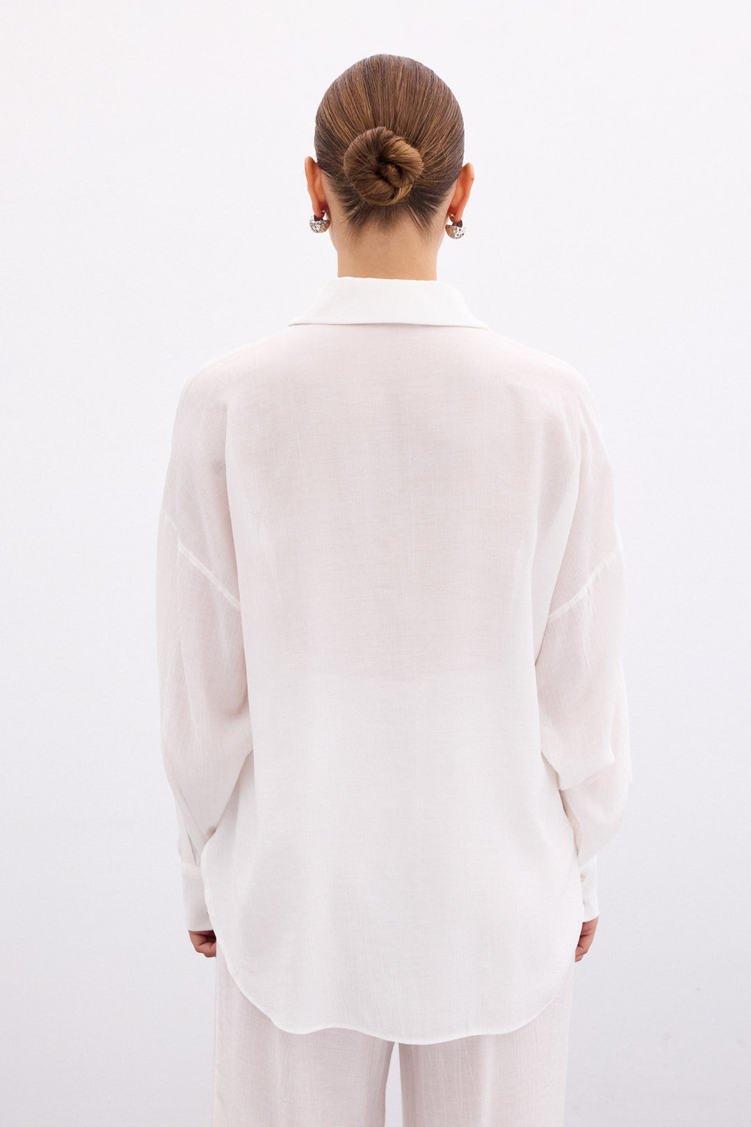 Sateen Chemise ample - Écru