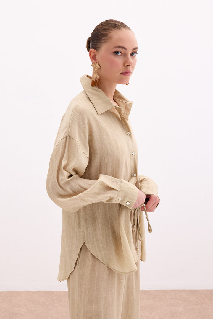 Sateen Chemise ample - Kaki