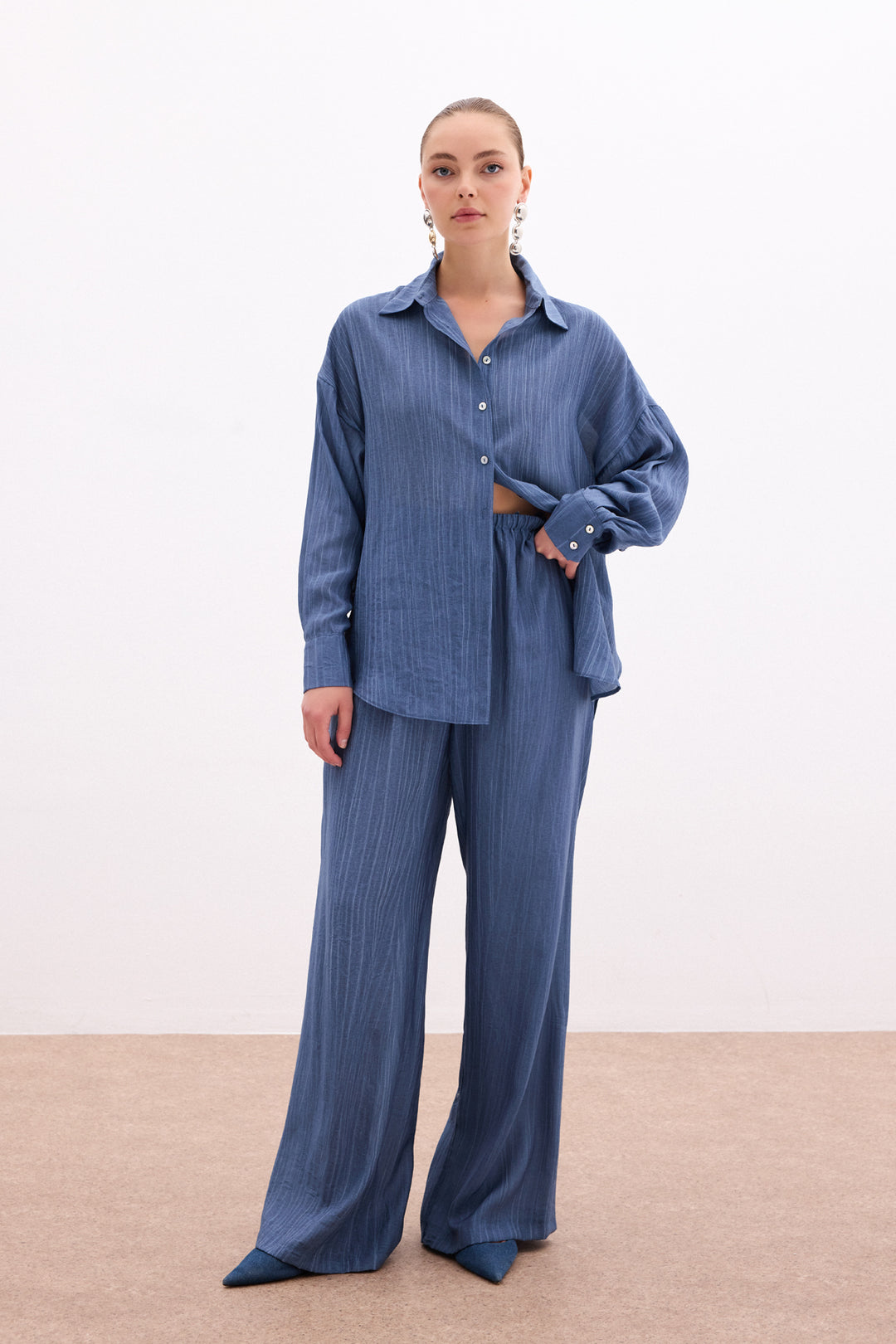 Sateen Chemise ample - Indigo