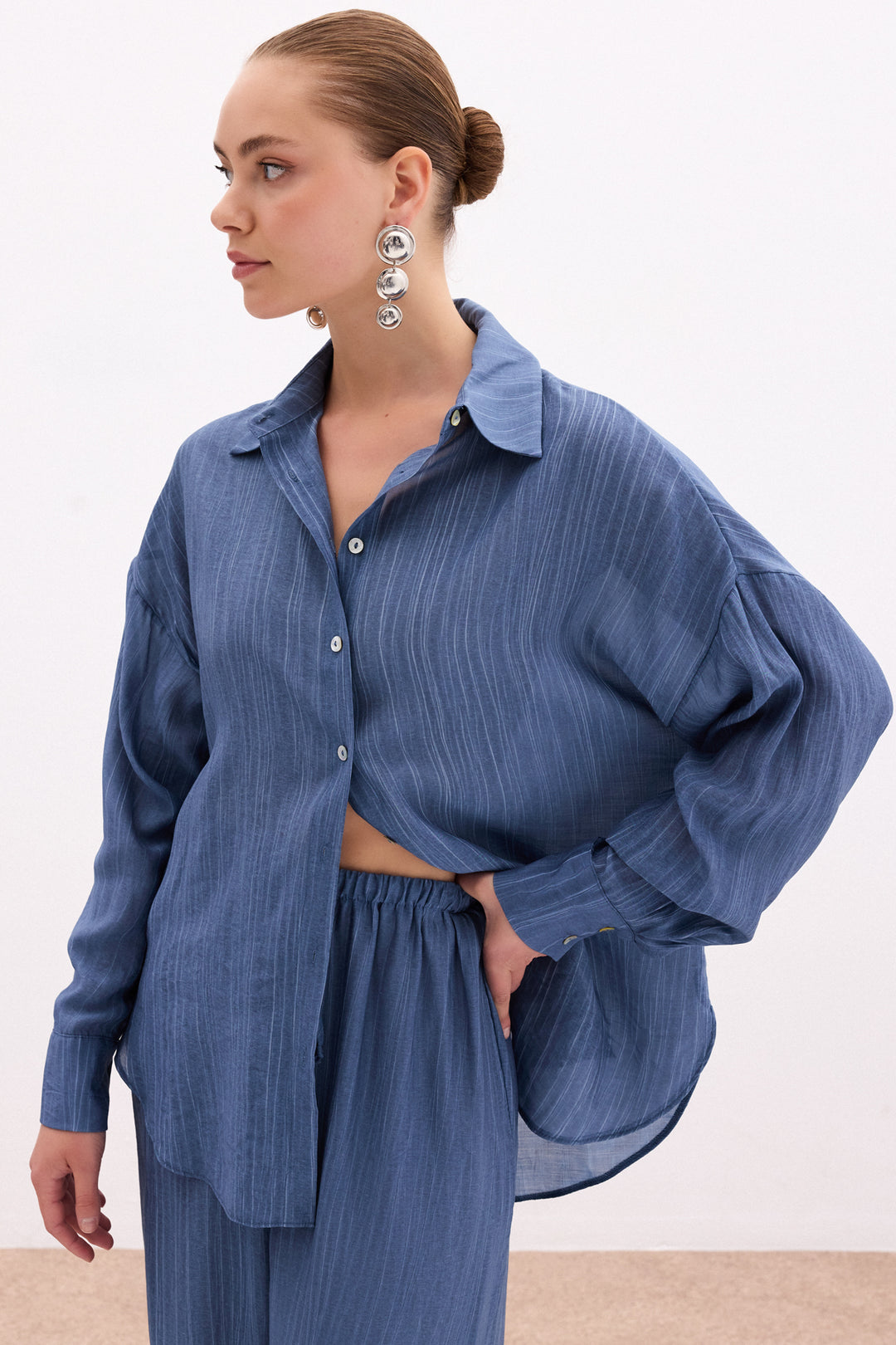 Sateen Chemise ample - Indigo