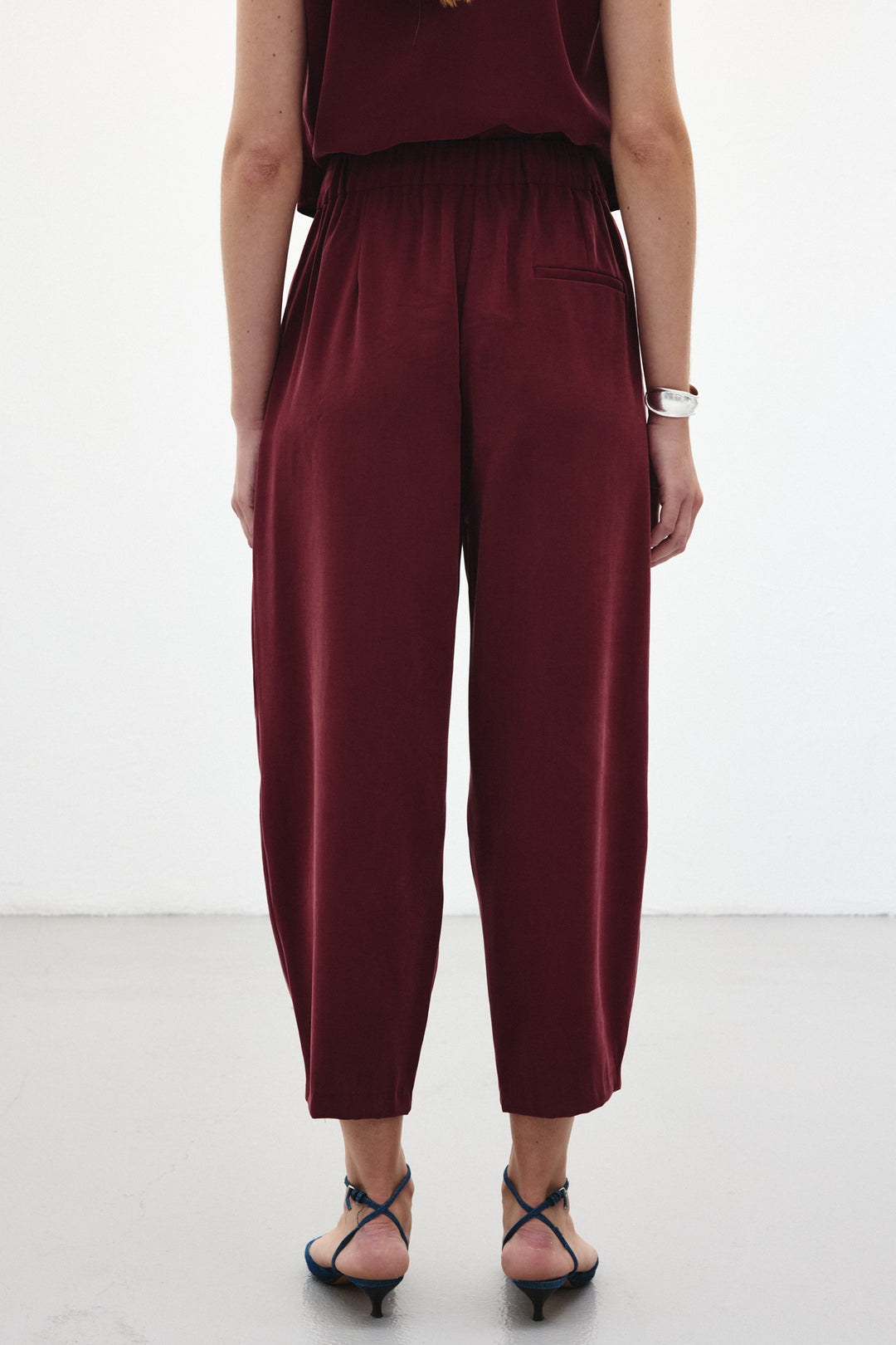 Sateen Pantalon coupe sarouel - Bordeaux