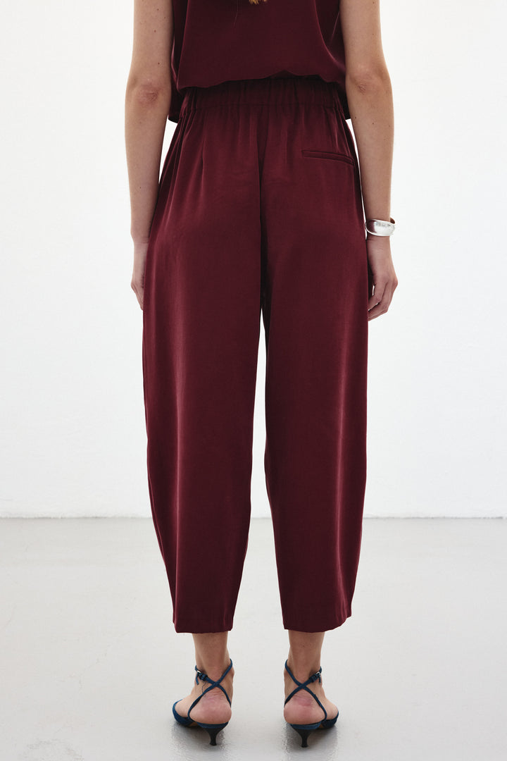 Sateen Pantalon coupe sarouel - Bordeaux
