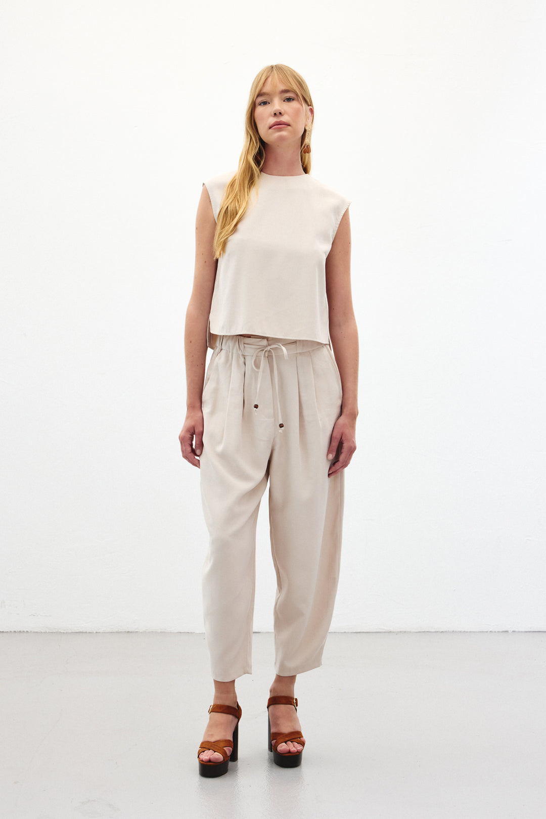 Sateen Pantalon coupe sarouel - Pierre
