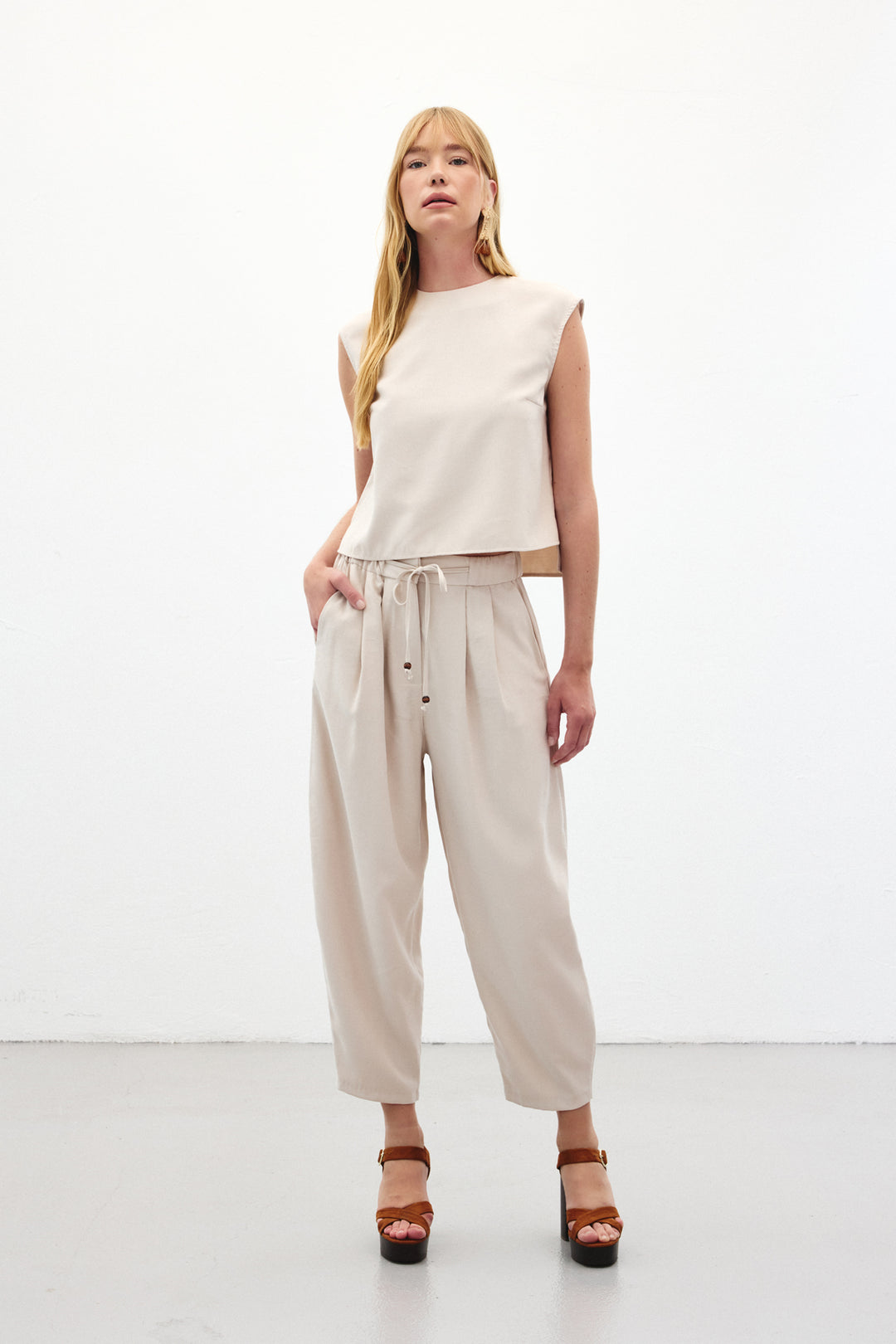 Sateen Pantalon coupe sarouel - Pierre
