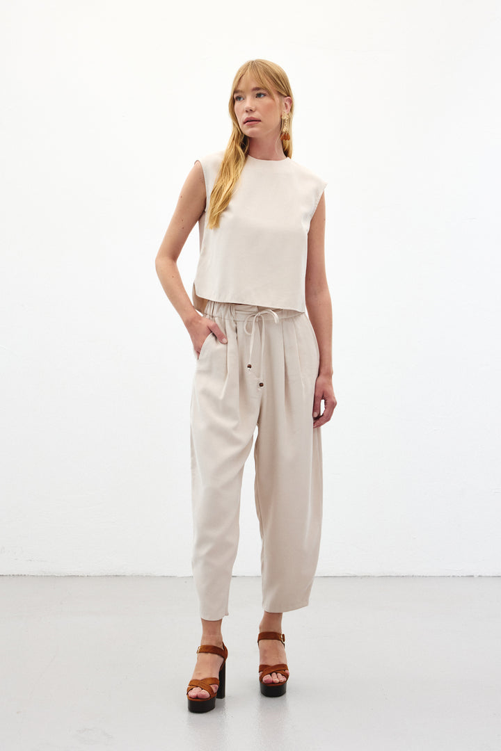 Sateen Pantalon coupe sarouel - Pierre