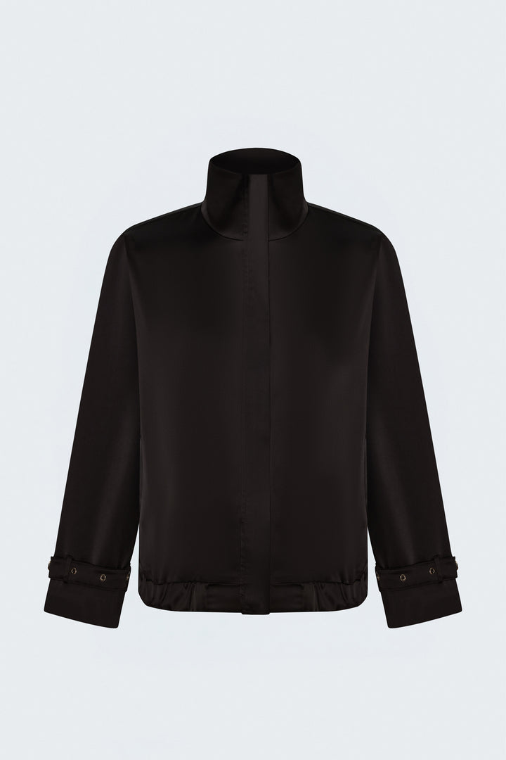 Sateen Veste Bomber Satinée - Marron