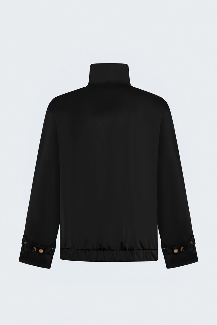 Sateen Veste Bomber Satinée - Noir