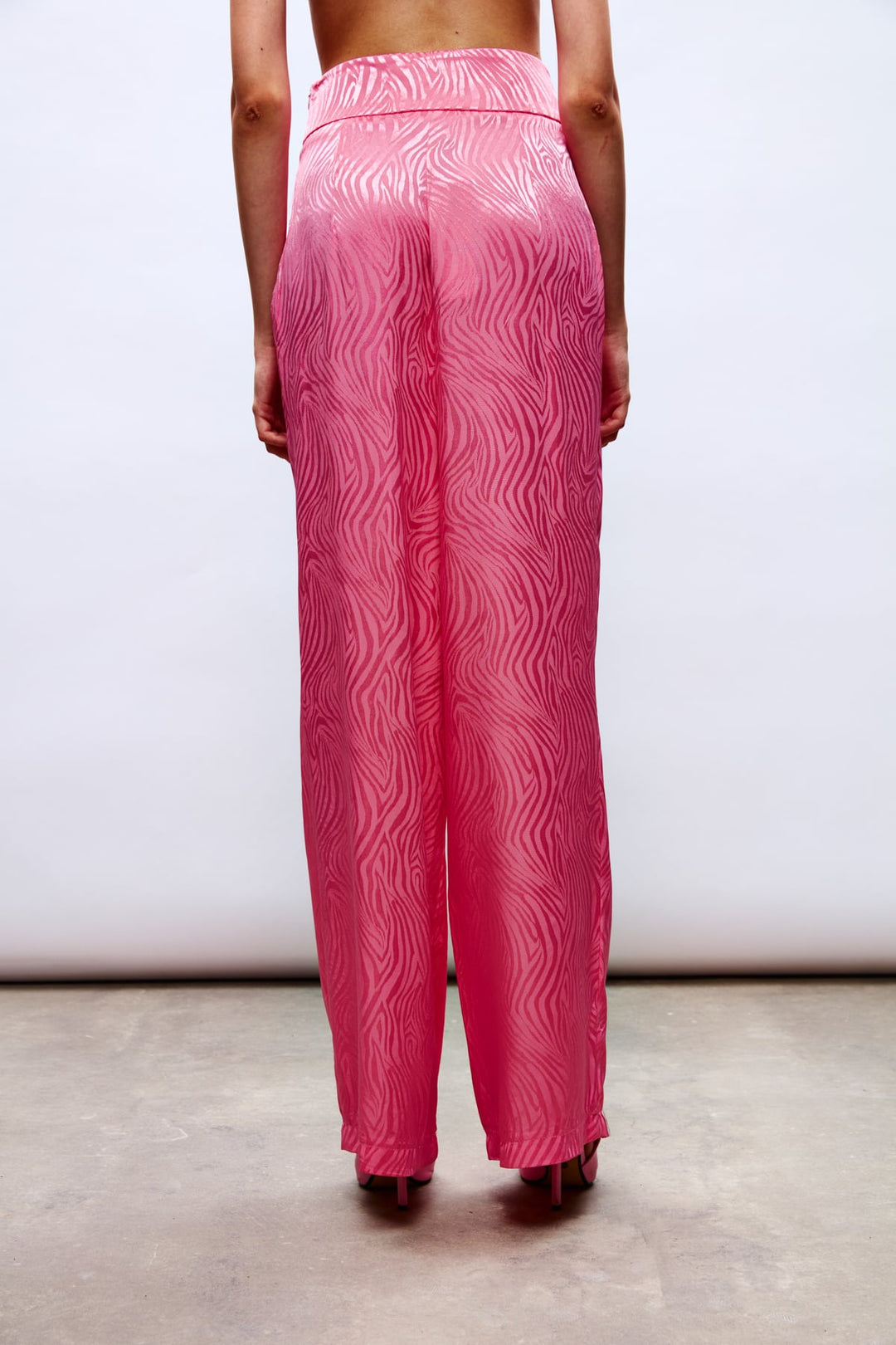 Sateen Pantalon satiné à motifs - Rose