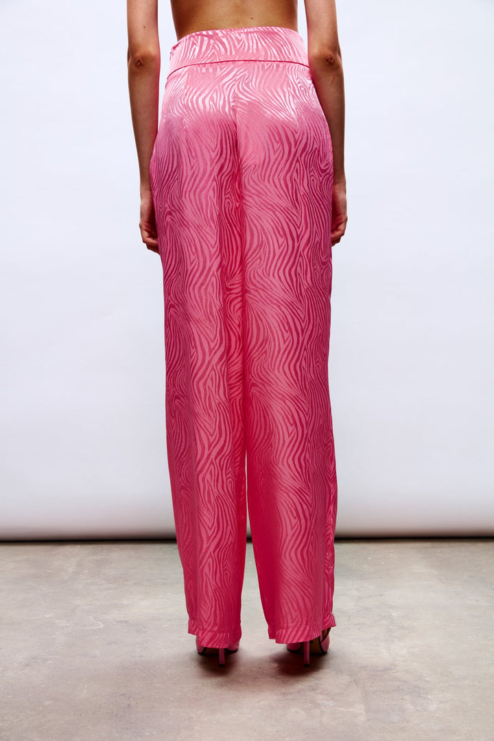 Sateen Pantalon satiné à motifs - Rose