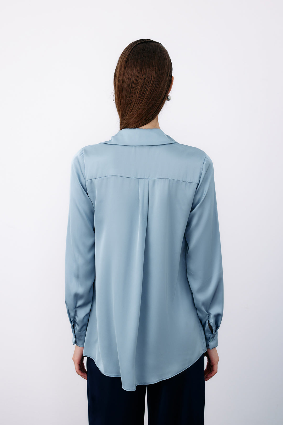 Sateen Chemise en satin - Bleu ciel