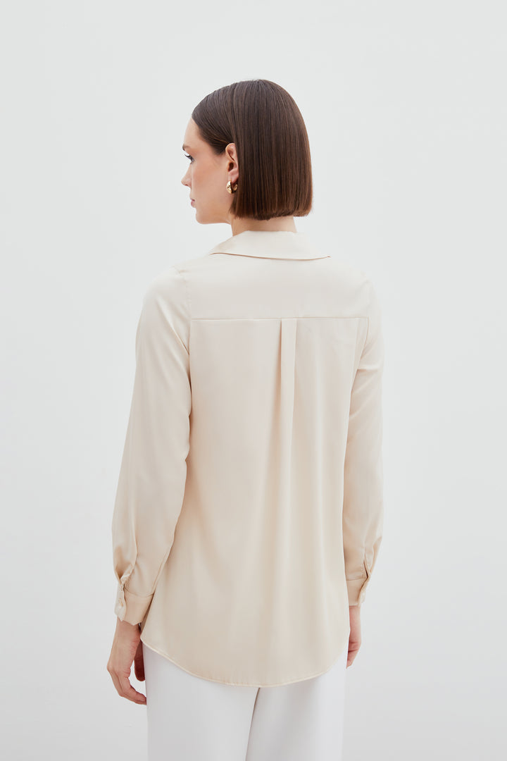 Sateen Chemise en satin - Beige