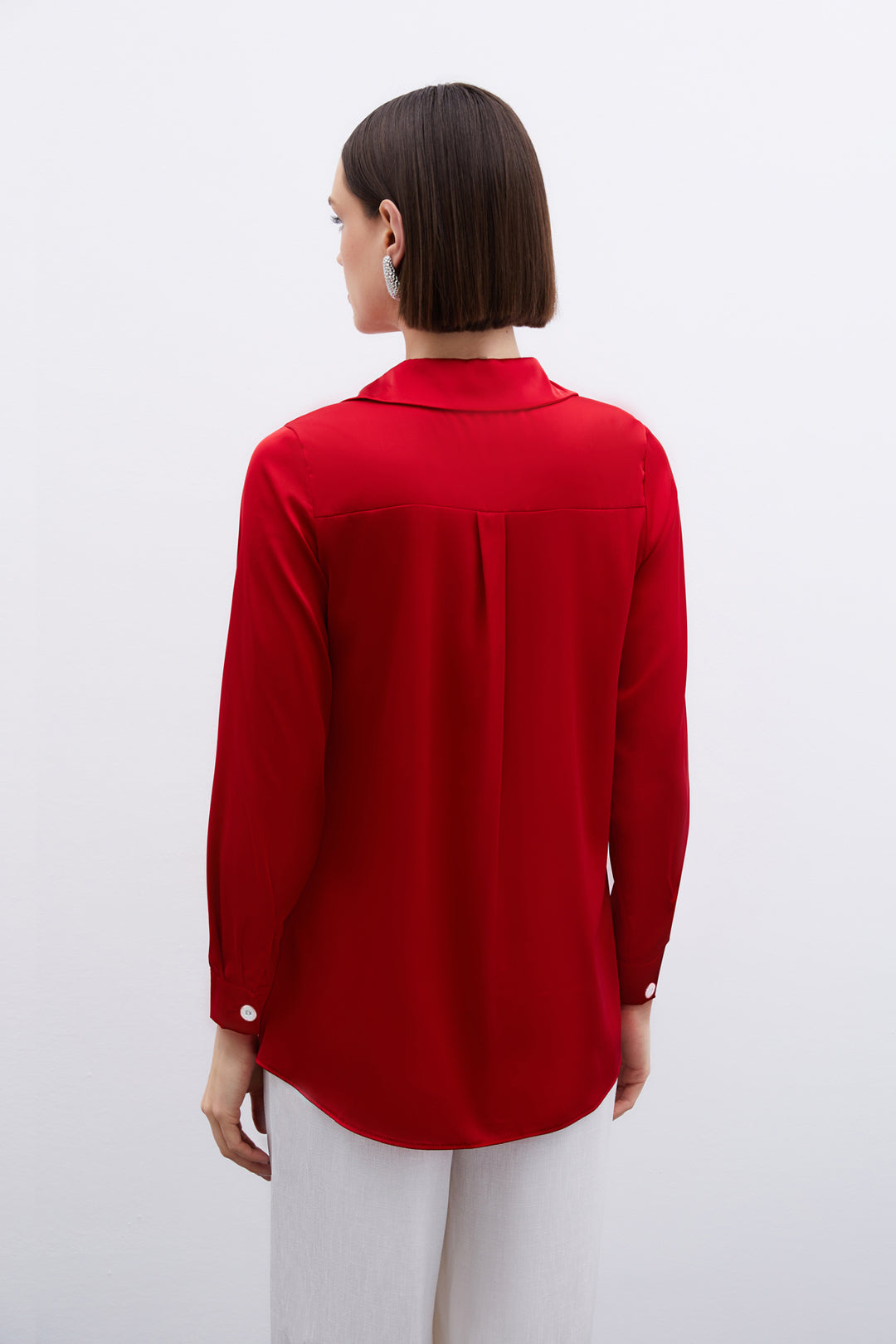 Sateen Chemise en satin - Rouge