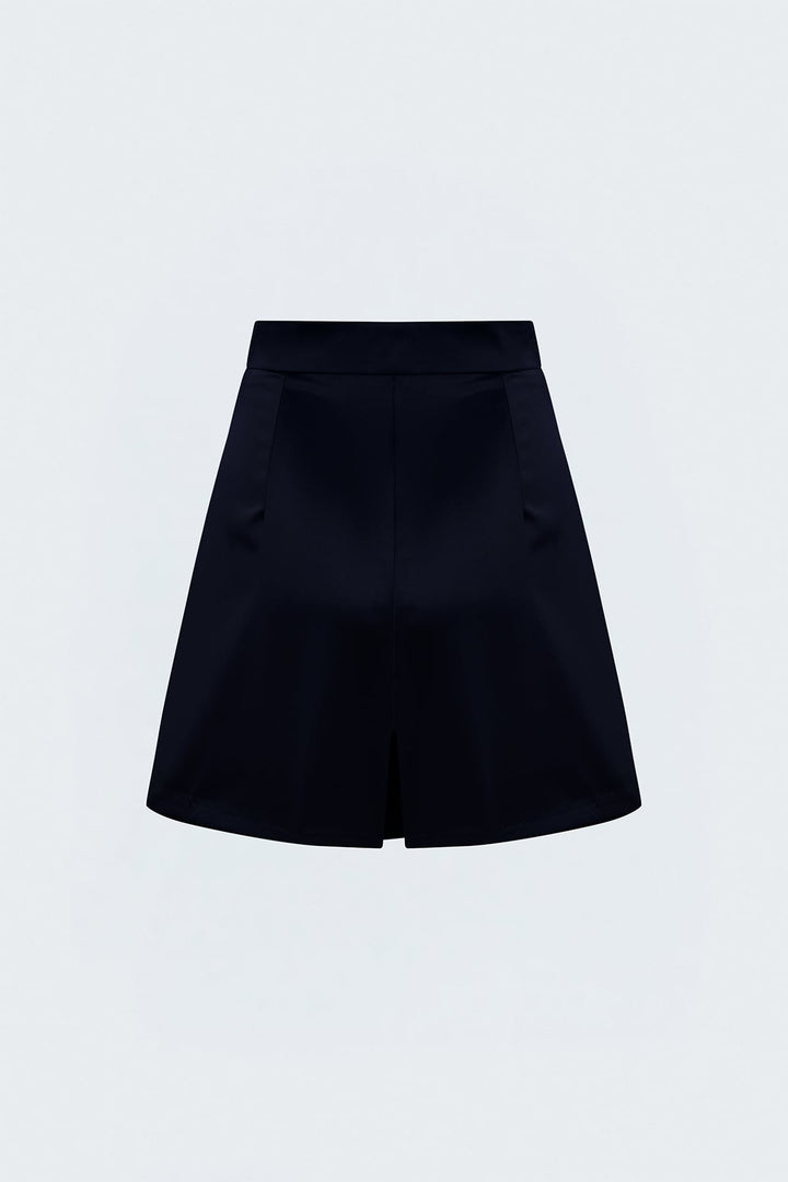 Sateen Jupe Short Satinée - Bleu marine