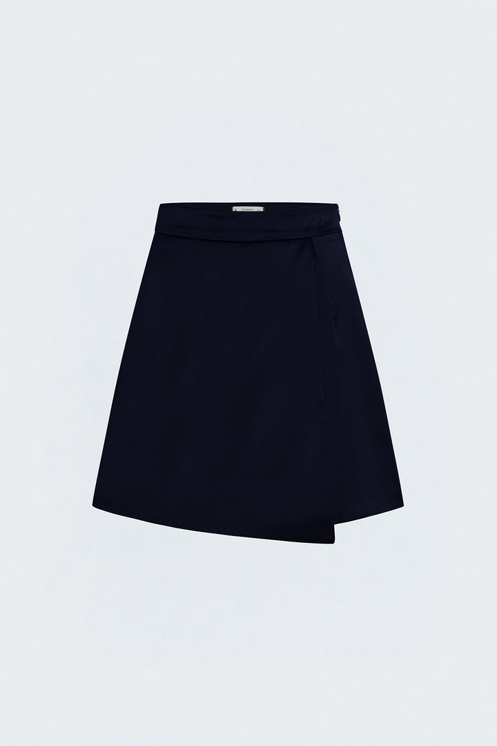 Sateen Jupe Short Satinée - Bleu marine