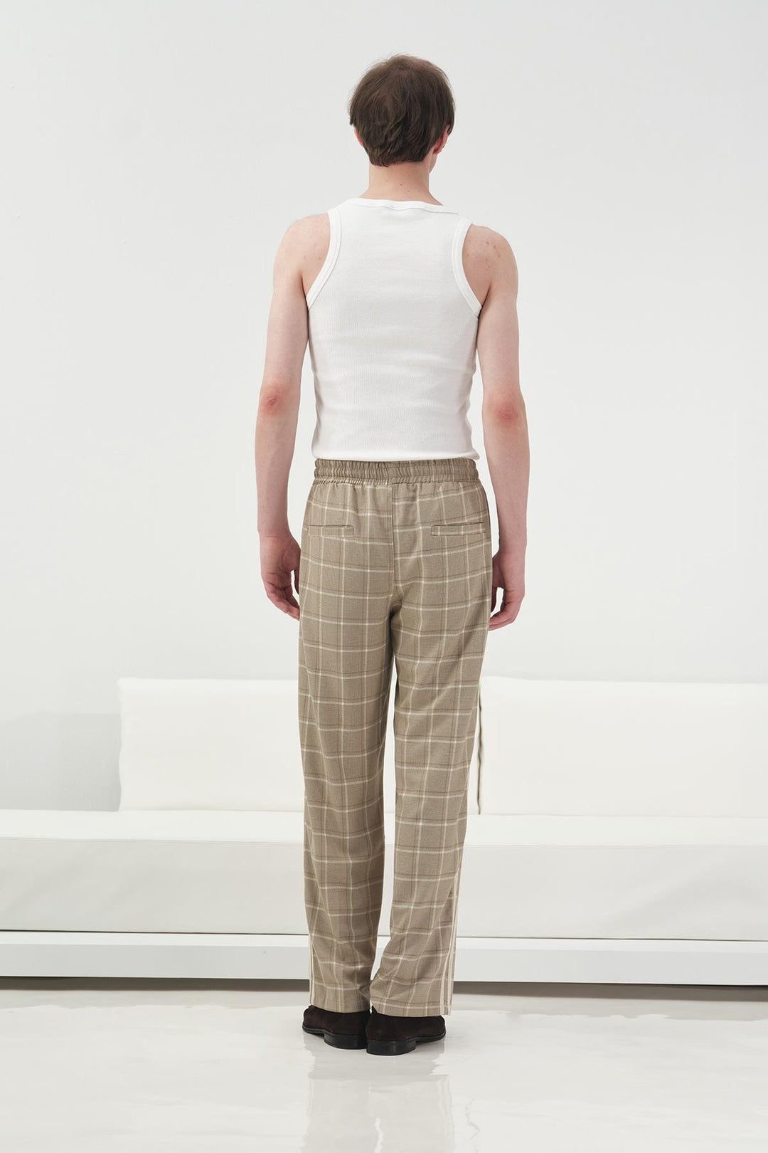 Giesto Pantalon Beige avec Détails en Bande - Beige