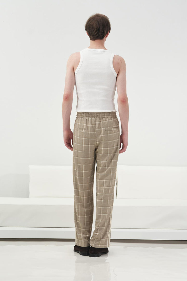 Giesto Pantalon Beige avec Détails en Bande - Beige