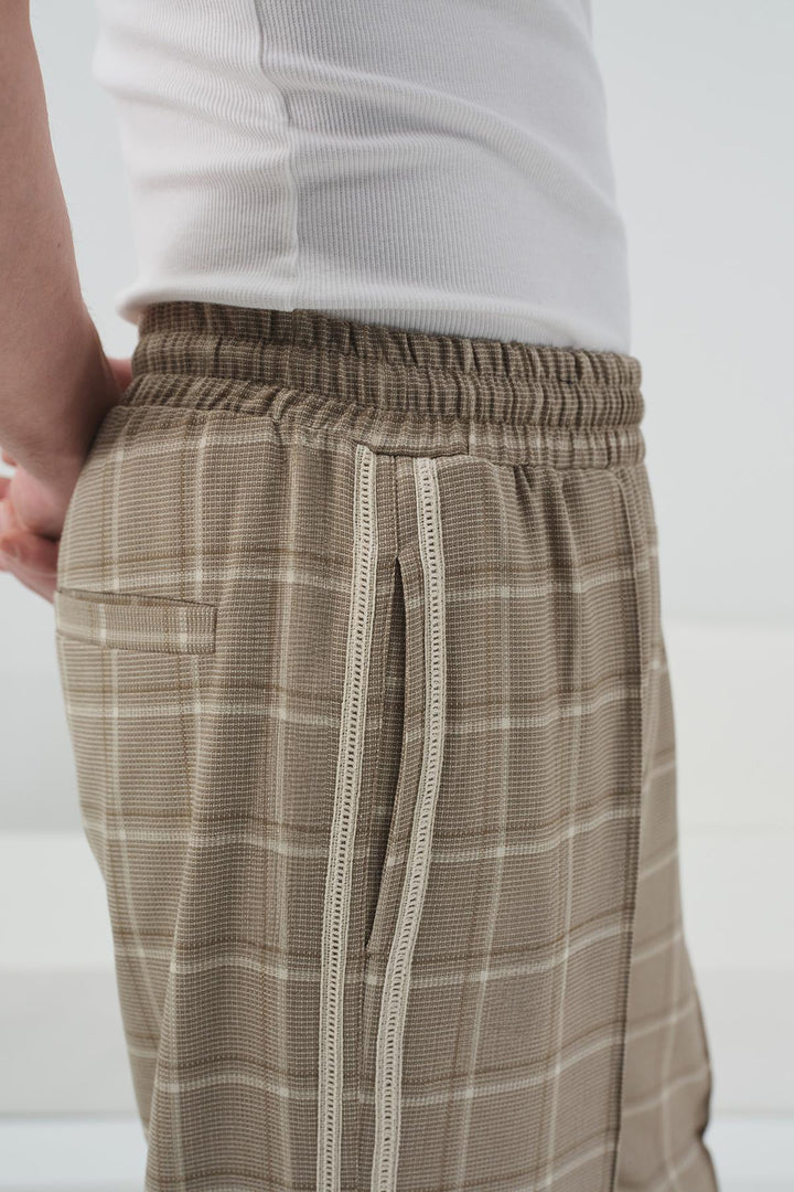 Giesto Pantalon Beige avec Détails en Bande - Beige