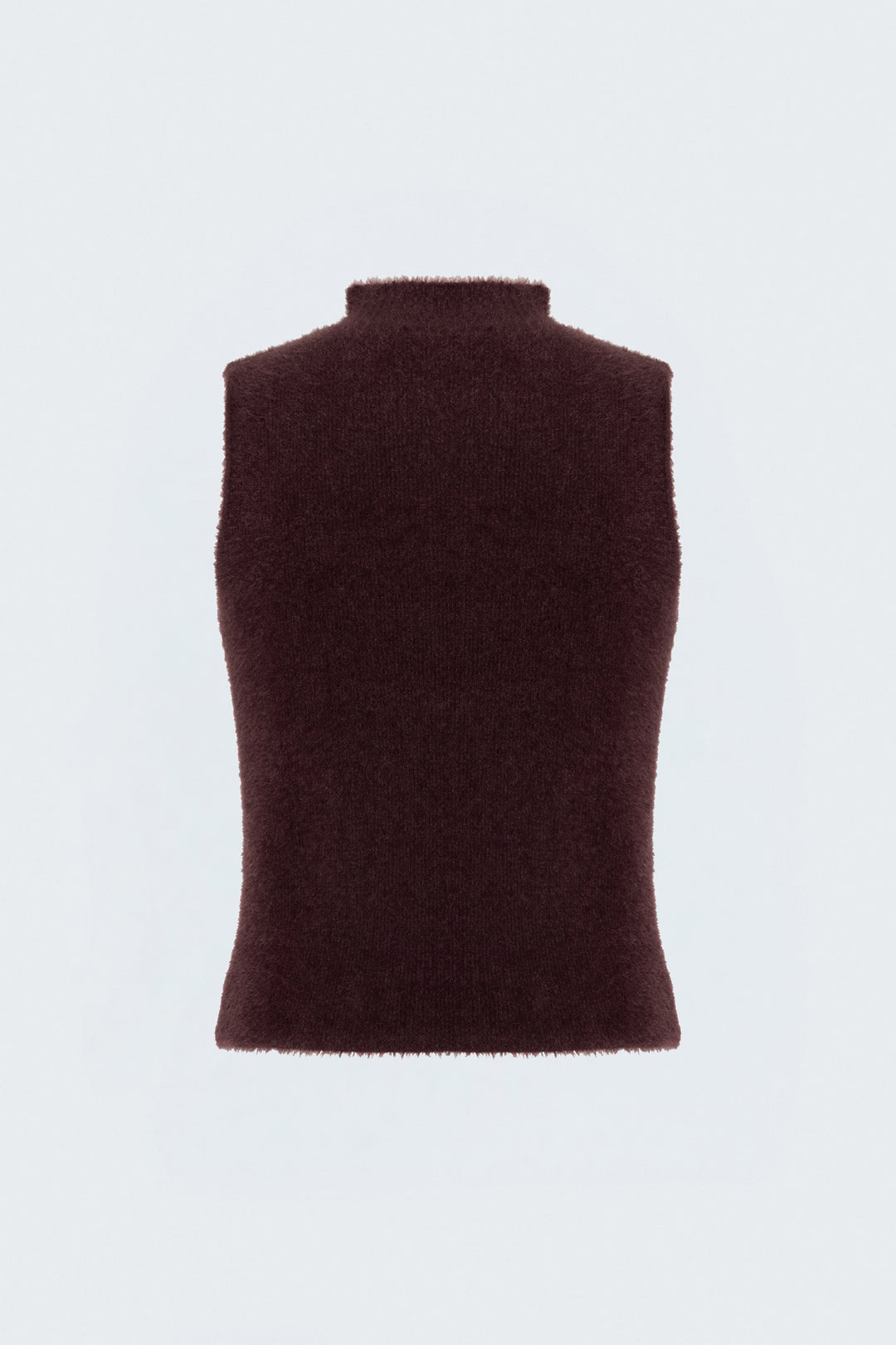 Sateen Blouse en tricot sans manches avec barbe - Prune