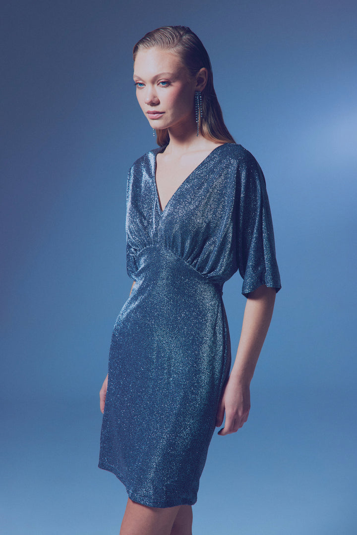 Sateen Robe Mini Pailletée - Anthracite