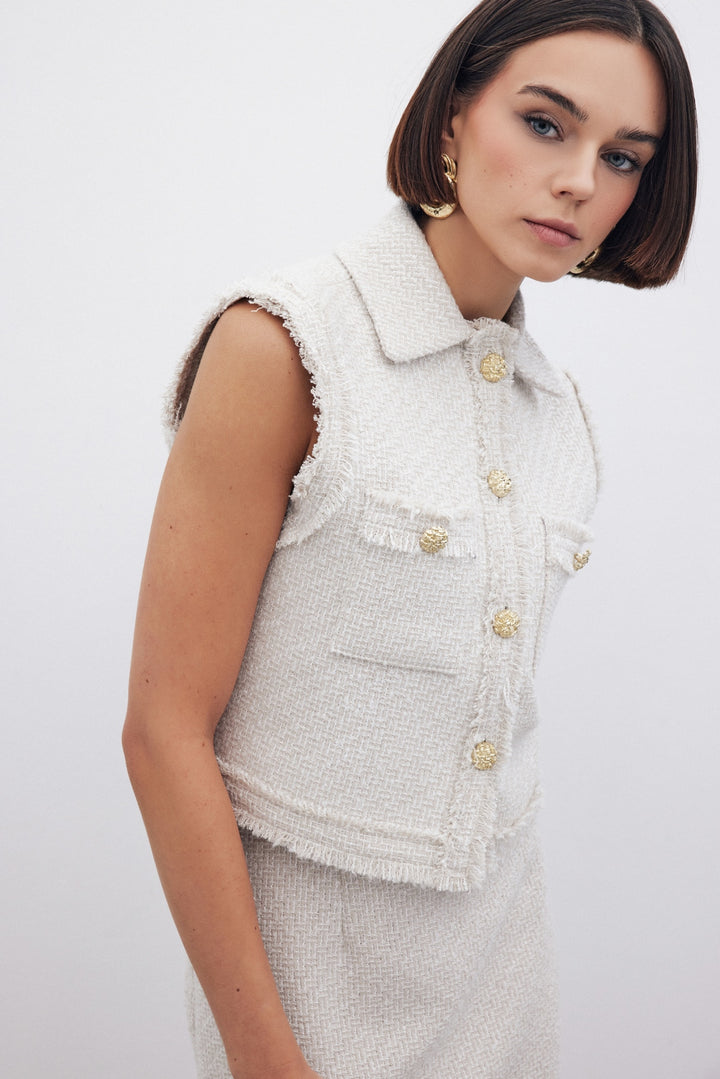 Sateen Gilet en tweed pailleté - Pierre