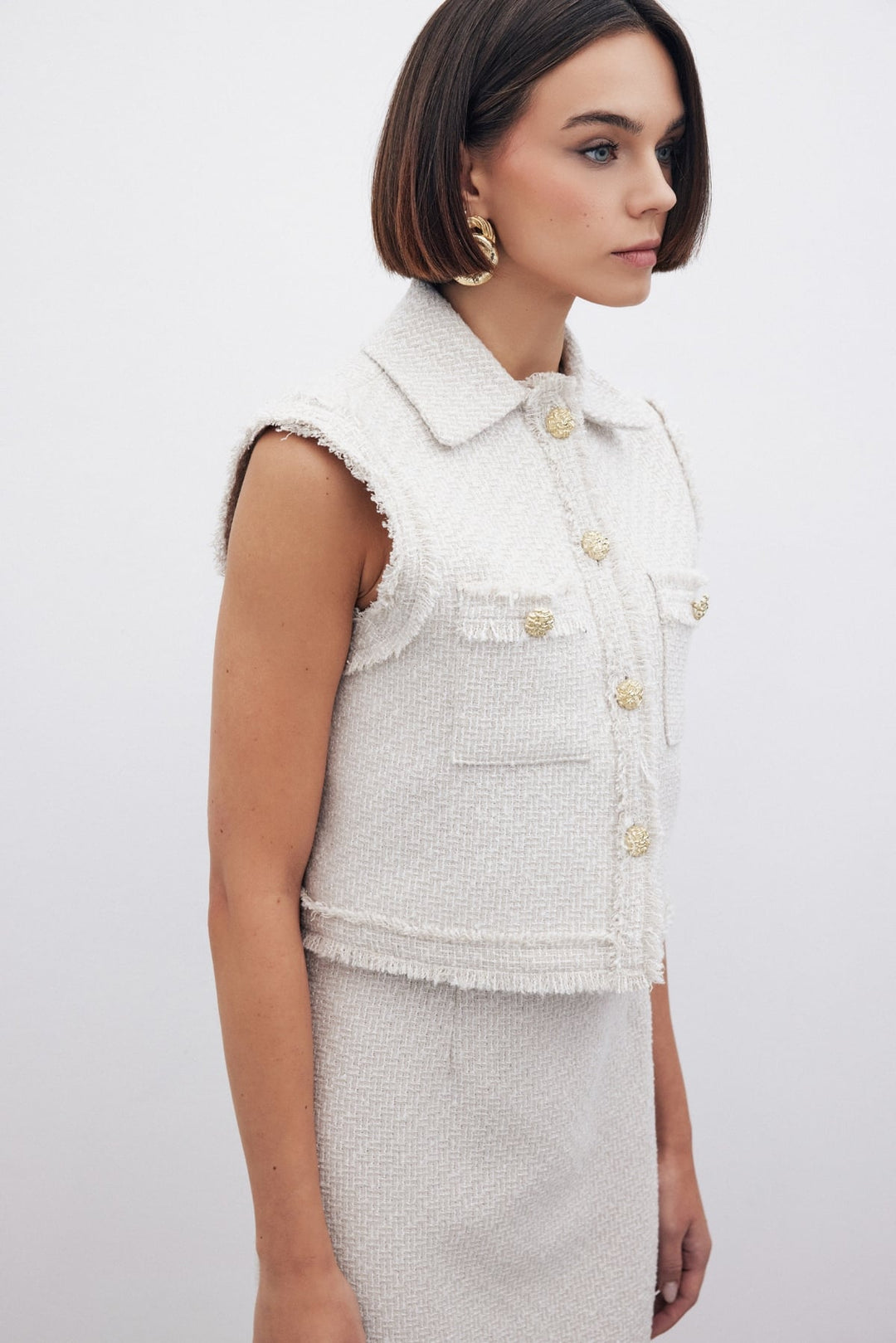 Sateen Gilet en tweed pailleté - Pierre