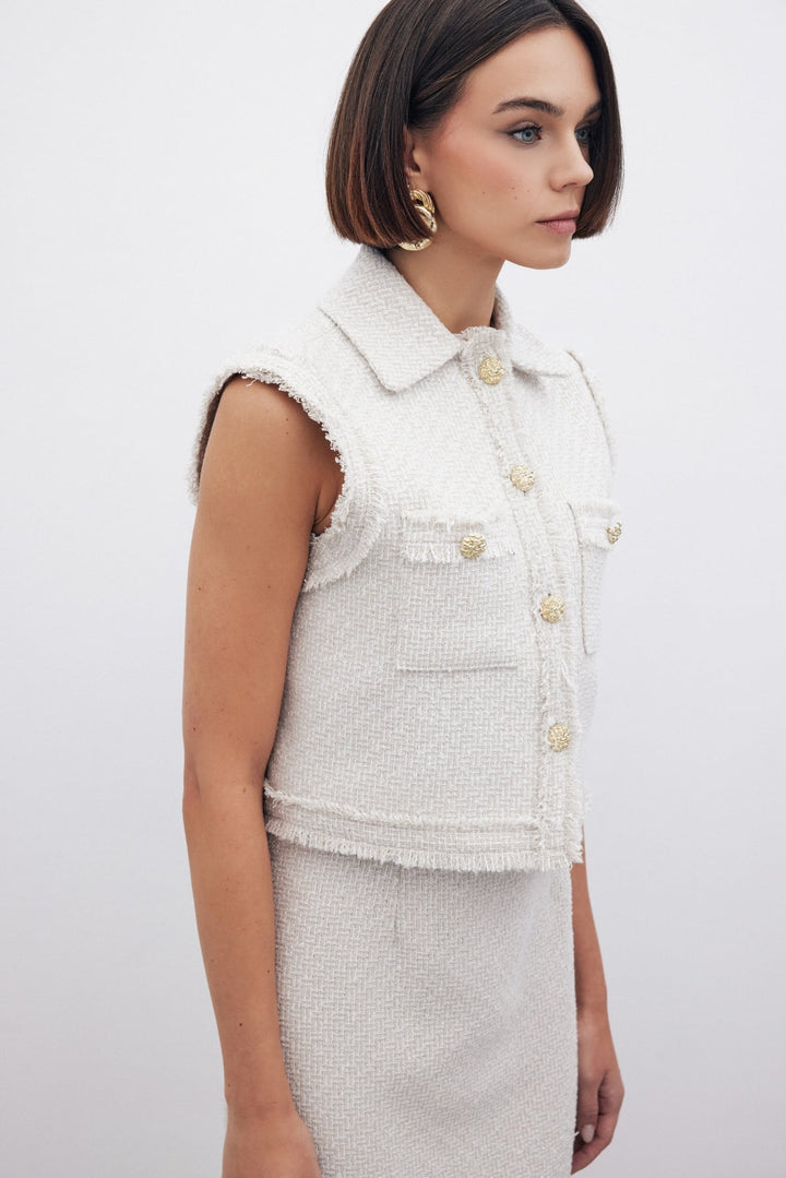 Sateen Gilet en tweed pailleté - Pierre