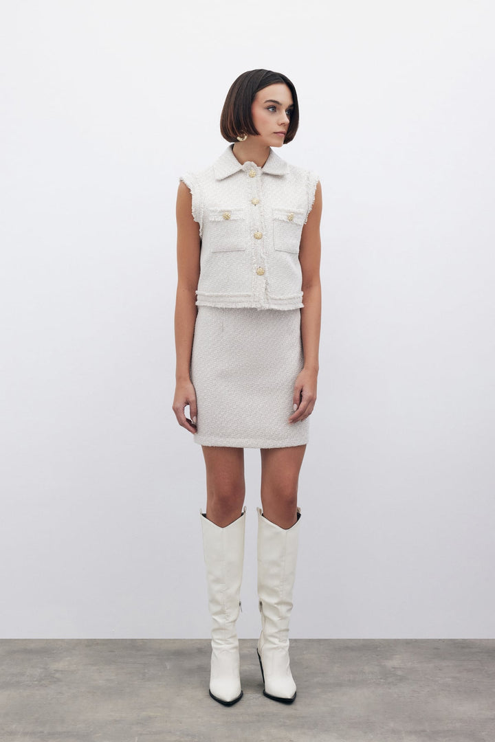Sateen Gilet en tweed pailleté - Pierre