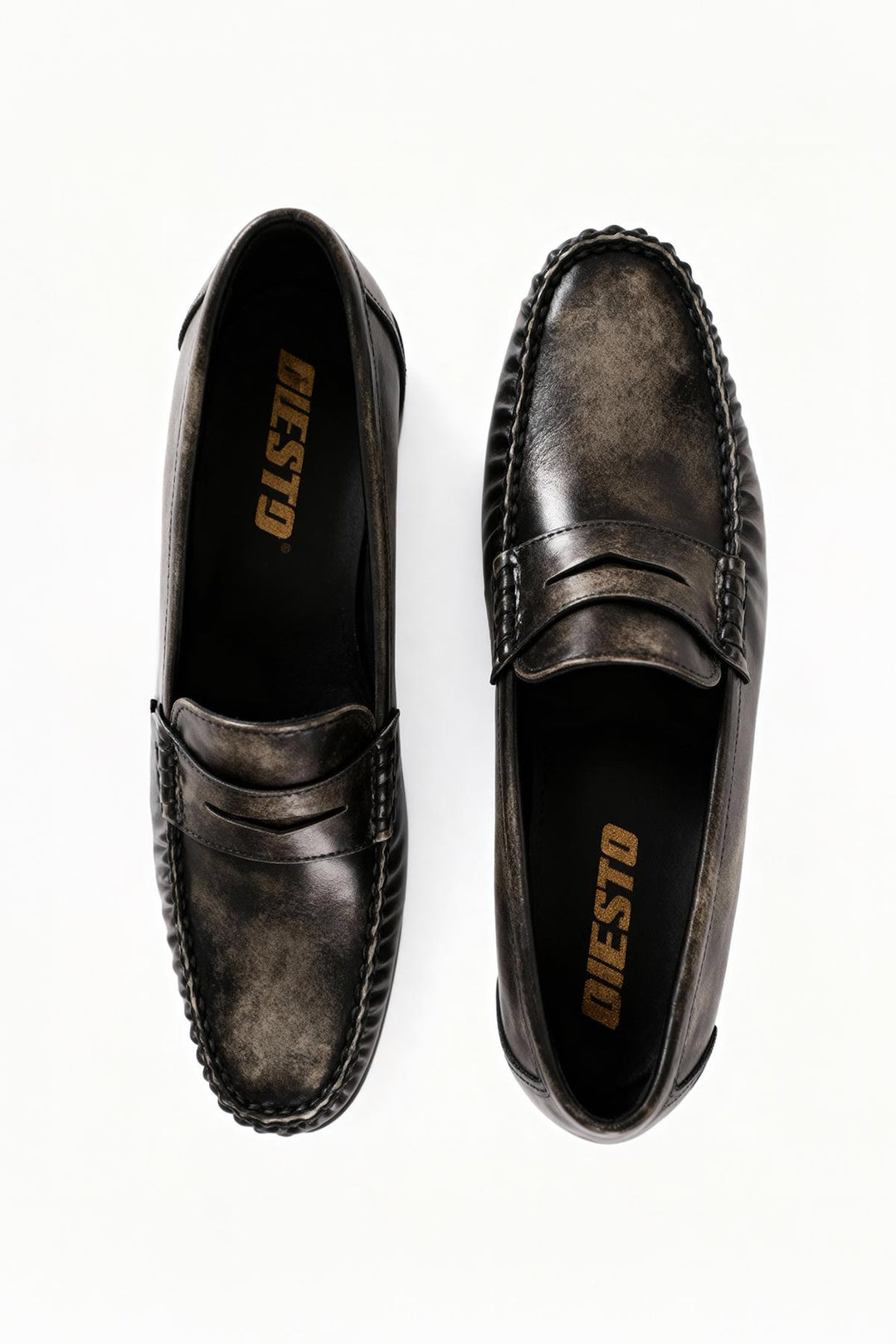 Giesto Chaussures loafers noires avec effet gris - Gris